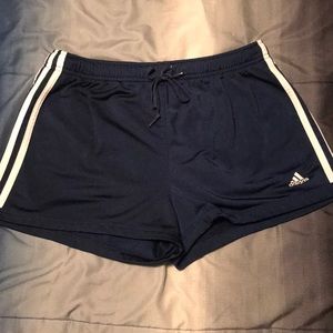 Women’s Adidas Large Blue White Striped Shorts